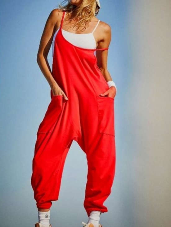 FP Movement by Free People Pants - Free People Movement Hot Shot Onesie In Cherry